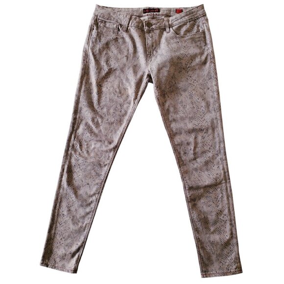 COI Teaser Skinny Rose Snake Print with Shiny Metallic Gold Accents Size 30 - Picture 2 of 16